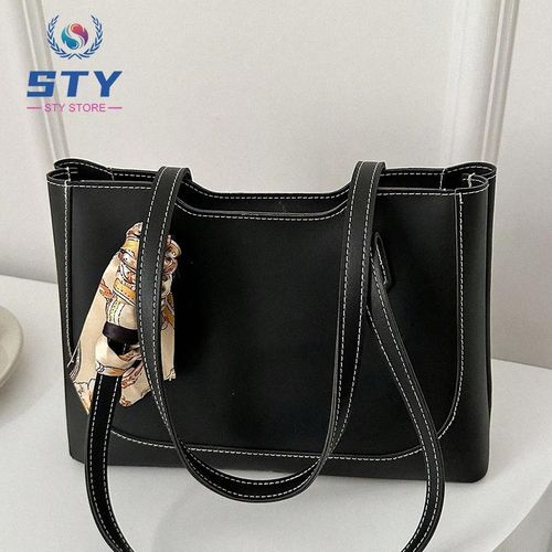 STY Sac à main classique pour femmes, sac noir pour femmes avec décoration en ru