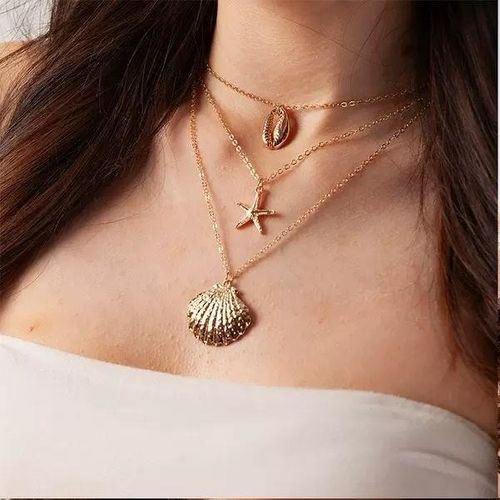 Multi-layer Golden Necklaces Jewely Choker Chain Vintage Necklace For Women