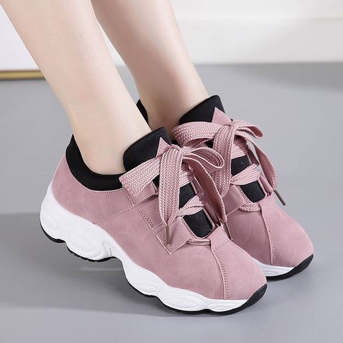 Chaussures De Mode En Daim Rétro Femmes - Rose