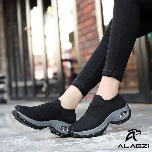 ALagzi Baskets De Sport Pour Femme - Noir